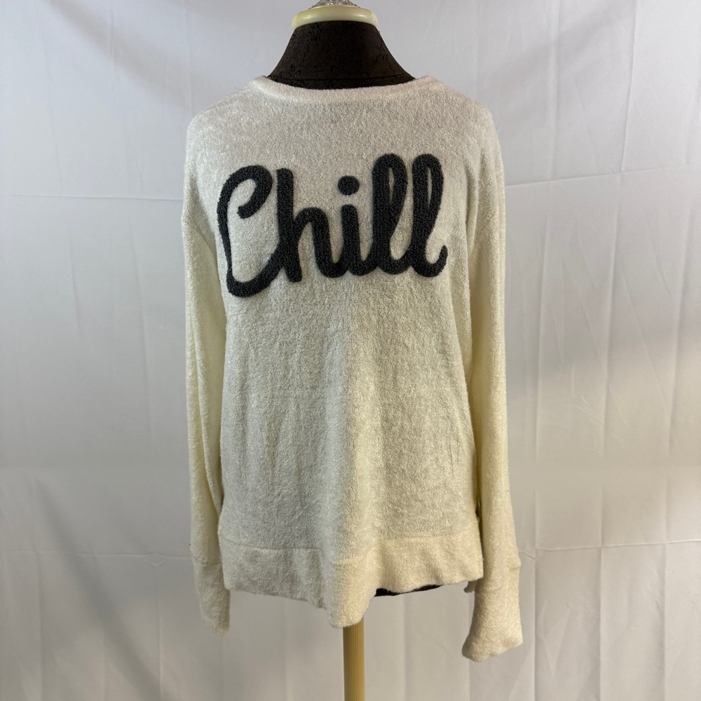 Chill Script Cozy Cream Sweater
